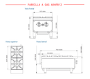 Parrilla Industrial 2 Quemadores 12" Modelo ARHPB12 AROL
