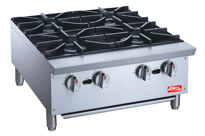 Parrilla 4 Quemadores 24" Gas LP Modelo ARHPB24 AROL