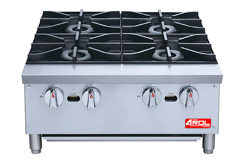 Parrilla 4 Quemadores 24" Gas LP Modelo ARHPB24 AROL