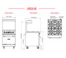 Estufa 4 Quemadores y Horno, Gas LP, Acero Inoxidable - ARR24-4B AROL