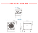 Estufón Vulcan 1 Sección 80,000 BTU Gas LP Modelo ARSPB1 AROL