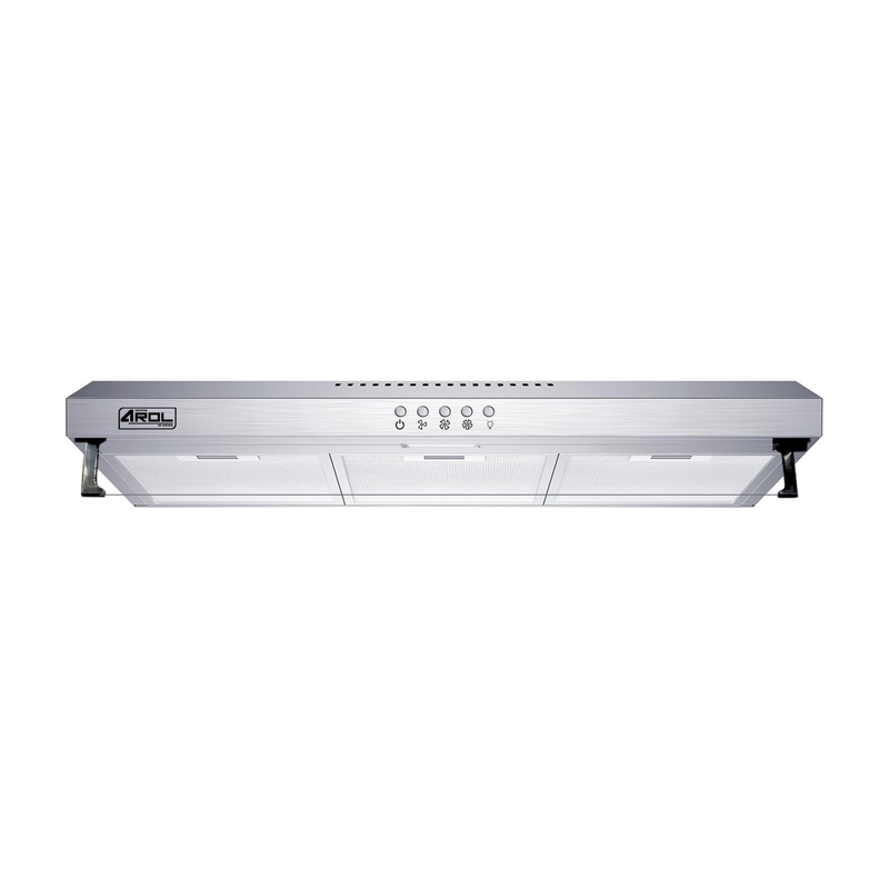 Combo Parrilla y Campana Extractora Slim 80 cm Acero Inoxidable AROL P-IN5Q76 y CSI-80AI