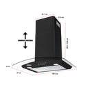 Combo Parrilla Gas + Inducción Y Campana Pared Negra 90 cm AROL | Vidrio Templado | 4 Quemadores + 2 Zonas