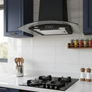 Combo Parrilla 4 Quemadores y Campana 60 cm, Vidrio Negro y Transparente, P-CN4Q59 (V2) y C-BL1F60