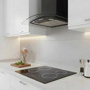 Combo Parrilla Inducción 4 Zonas y Campana 60 cm Pared AROL Negro | Vidrio Templado | Doble Clavija 110 V | Motor 130 W | Succión 500 m³/h