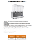 Dispensador De Bebidas Frías 3 Tazones 56.7L International D354VECA