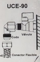 Adaptador Codo para Válvula de Gas 3/8 x 3/8 Latón