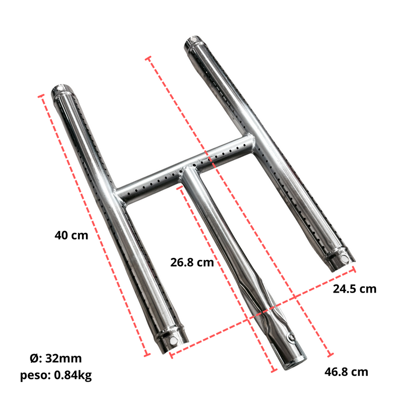 Quemador Tipo H 40 cm Acero Inoxidable AROL