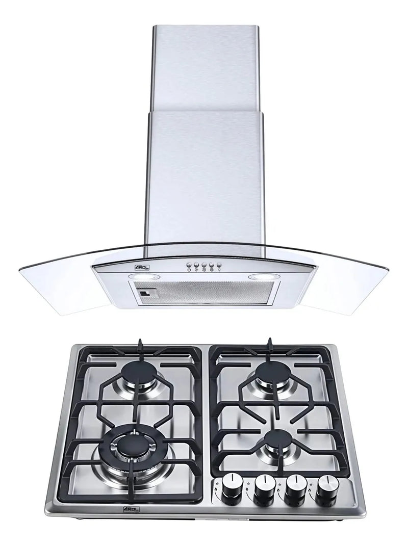 Combo Parrilla Gas + Campana 60 cm AROL P‑IN4Q59B y C‑AC1F60