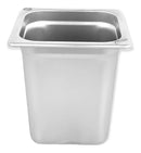 Inserto Contenedor De Acero Inoxidable 1/6x20cm Caja 6 Pzs