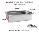 Inserto Contenedor De Acero Inoxidable 1/1x20cm Caja 6 Pzs