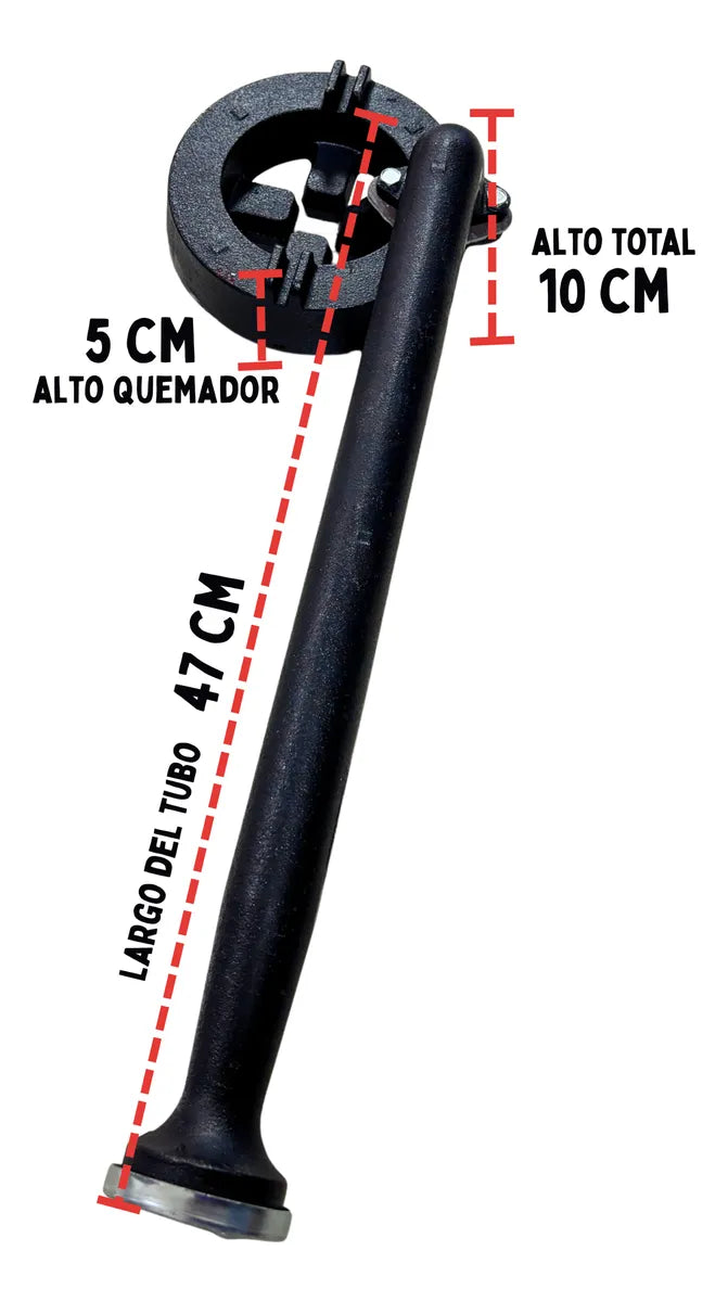 Quemador para Estufa Industrial, Redondo Largo, 16 cm, Tubo Izquierdo, Modelo B102 AROL