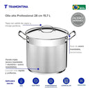 Olla Tramontina Professional de 28 cm 15.7 Litros Acero Inoxidable 62648280