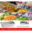 Inserto Contenedor De Acero Inoxidable 1/4x6cm Caja 6 Pzs