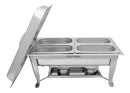 Chafer Bufetera Plegable Reforzado con Certificación NSF y 4 Insertos 1/4 x 6 cm