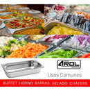 Inserto Contenedor De Acero Inoxidable 1/3x6cm Caja 6 Pzs