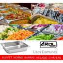 Inserto Acero Inoxidable Medio Por 6 Cm Con Certificado Nsf Arol Caja 6 Pzs