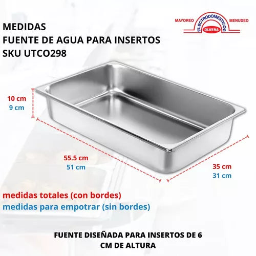 Fuente De Agua Para Chafer: Acero Inox 201 0.55 Mm - Electrodomesticos Olvera