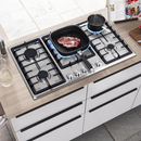 Parrilla de Gas de 5 Quemadores, Acero Inoxidable, Empotrable, 90cm, AROL P-IN5Q86B