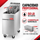 Freidora Industrial 3 Quemadores, 50 lb (24 L), 90,000 BTU, Millivolt y Hi-Limit Gas LP Modelo ARF3-LPG AROL