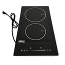 Parrilla de Inducción de 2 Zonas, 29cm, 110V, Empotrable, AROL IN-E2Q29