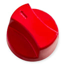 Perilla Estufa Industrial Redonda Recta, Aluminio, 6 cm, Roja con Opresor