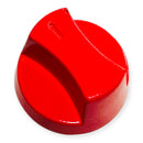 Perilla Estufa Industrial Redonda Recta, Aluminio, 6 cm, Roja con Opresor