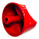 Perilla Estufa Industrial Redonda Recta, Aluminio, 6 cm, Roja con Opresor