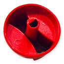 Perilla Estufa Industrial Redonda Recta, Aluminio, 6 cm, Roja con Opresor