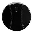 Perilla Estufa Industrial Redonda Recta, Aluminio, 6 cm, Negra, con Opresor