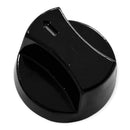 Perilla Estufa Industrial Redonda Recta, Aluminio, 6 cm, Negra, con Opresor