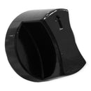 Perilla Estufa Industrial Redonda Recta, Aluminio, 6 cm, Negra, con Opresor