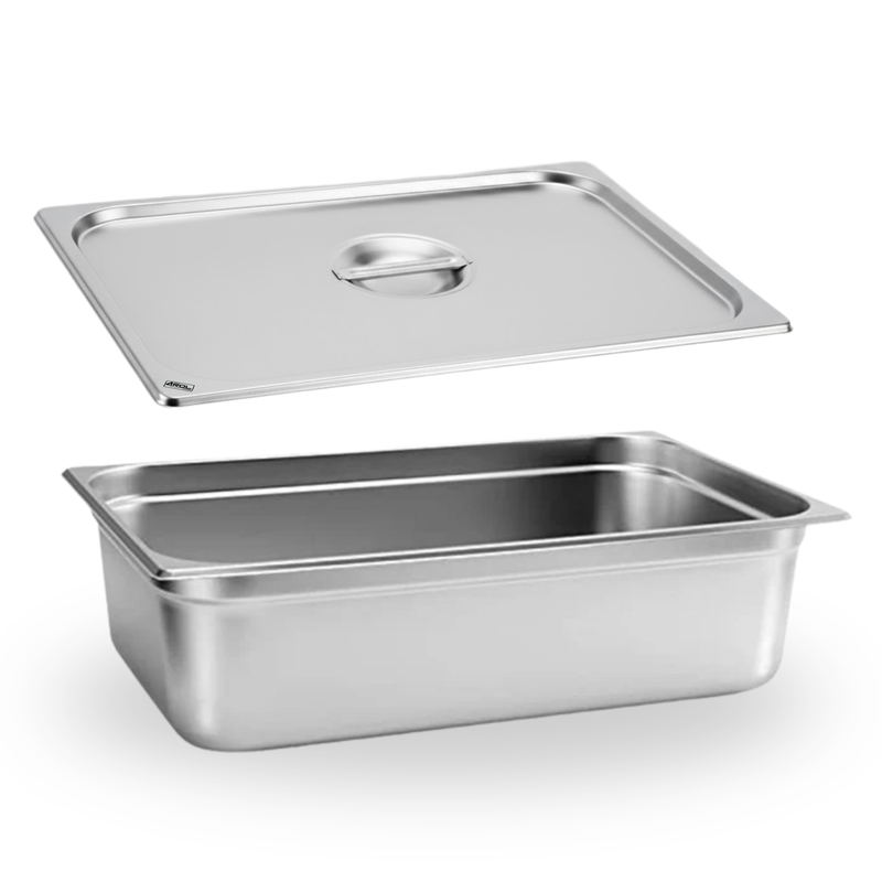 Inserto Contenedor Acero Inoxidable Con Tapa Entero 1/1x20 cm AROL NSF