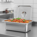 Inserto Contenedor Acero Inoxidable Con Tapa Medio 1/2x15 cm AROL NSF