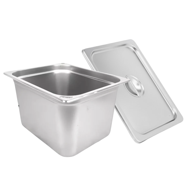 Inserto Contenedor Acero Inoxidable Con Tapa Medio 1/2x20 cm AROL NSF