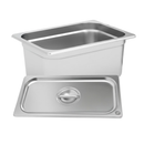 Inserto Contenedor Acero Inoxidable Con Tapa 1/3x15 cm AROL NSF