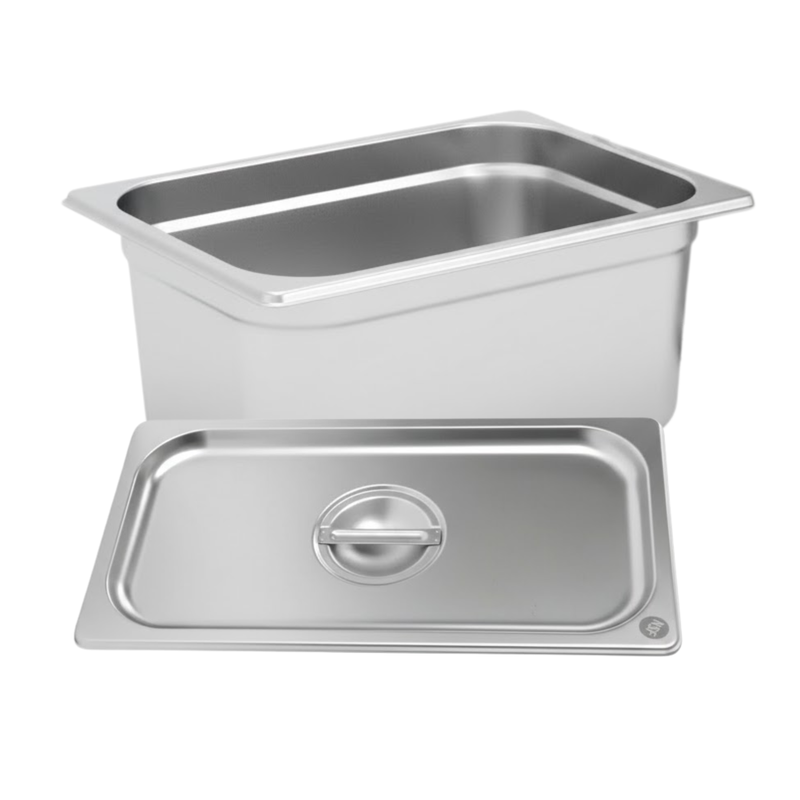 Inserto Contenedor Acero Inoxidable Con Tapa 1/3x15 cm AROL NSF