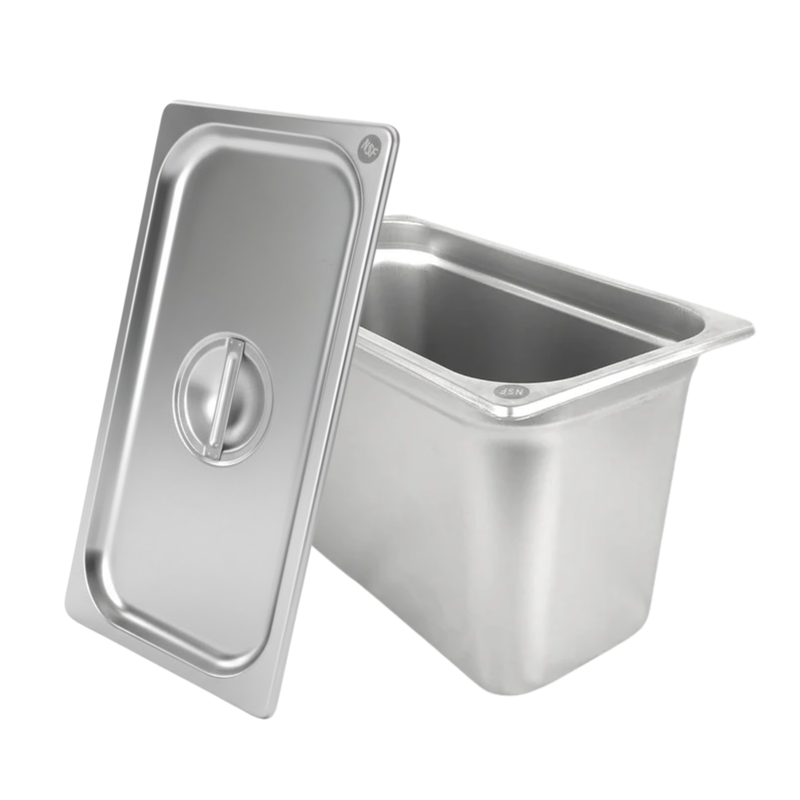 Inserto Contenedor Acero Inoxidable Con Tapa 1/3x20 cm AROL NSF
