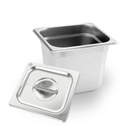 Inserto Contenedor Acero Inoxidable Con Tapa 1/6x15 cm AROL NSF