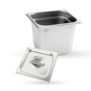 Inserto Contenedor Acero Inoxidable Con Tapa 1/6x20 cm AROL NSF