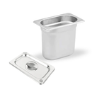 Inserto Contenedor Acero Inoxidable Con Tapa 1/9x15 cm AROL NSF