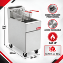Freidora Industrial 3 Quemadores, 50 lb (24 L), 90,000 BTU, Millivolt y Hi-Limit Gas LP Modelo ARF3-LPG AROL