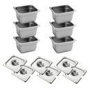 Inserto 1/6x10 cm con Tapa Ranurada Acero Inoxidable Set 6 Juegos AROL