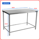 Mesa de Trabajo Industrial AROL en Acero Inoxidable 138 x 70 x 90 cm - Electrodomesticos Olvera