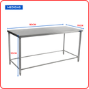 Mesa de Trabajo Industrial AROL en Acero Inoxidable 180 x 70 x 90 cm - Electrodomesticos Olvera