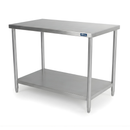 Mesa de Trabajo Industrial AROL con Entrepaño en Acero Inoxidable 138 x 70 x 90 cm