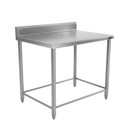 Mesa de Trabajo Industrial AROL con Respaldo en Acero Inoxidable 138 x 70 x 90 cm