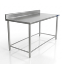 Mesa de Trabajo Industrial AROL con Respaldo en Acero Inoxidable 180 x 70 x 90 cm