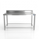 Mesa de Trabajo Industrial AROL con Respaldo en Acero Inoxidable 210 x 70 x 90 cm