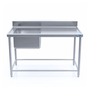 Fregadero Industrial AROL 1 Tarja Izquierda en Acero Inoxidable 138 x 70 x 90 cm